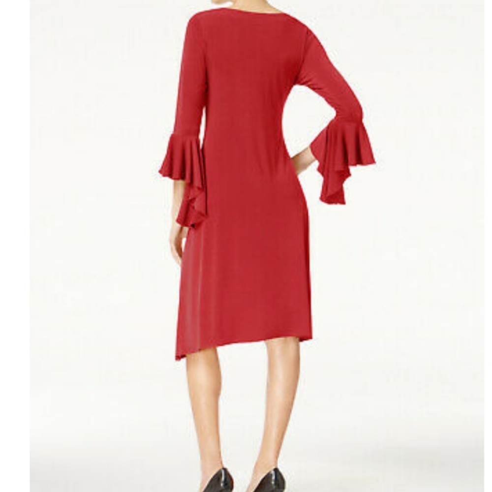 Alfani Asymmetrical Bell Sleeve Dress NWT - Picture 2 of 3